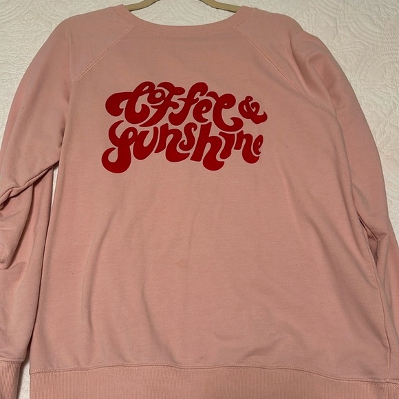 NWOT RARE Wildfox “Coffee & Sunshine” Pink & Red Pullover Size S - Picture 3 of 8